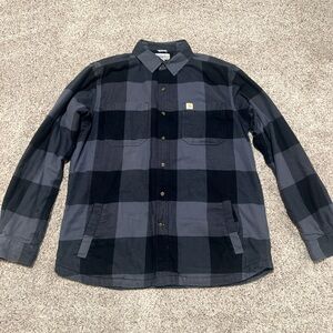 Carhartt Black and Gray Plaid Shirt